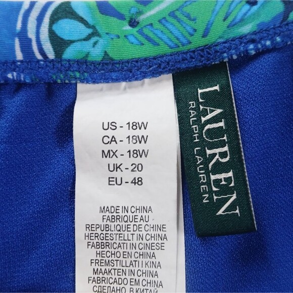 Lauren Ralph Lauren Plus Size Bottoms High Waist Tropical Full Coverage - Picture 8 of 11
